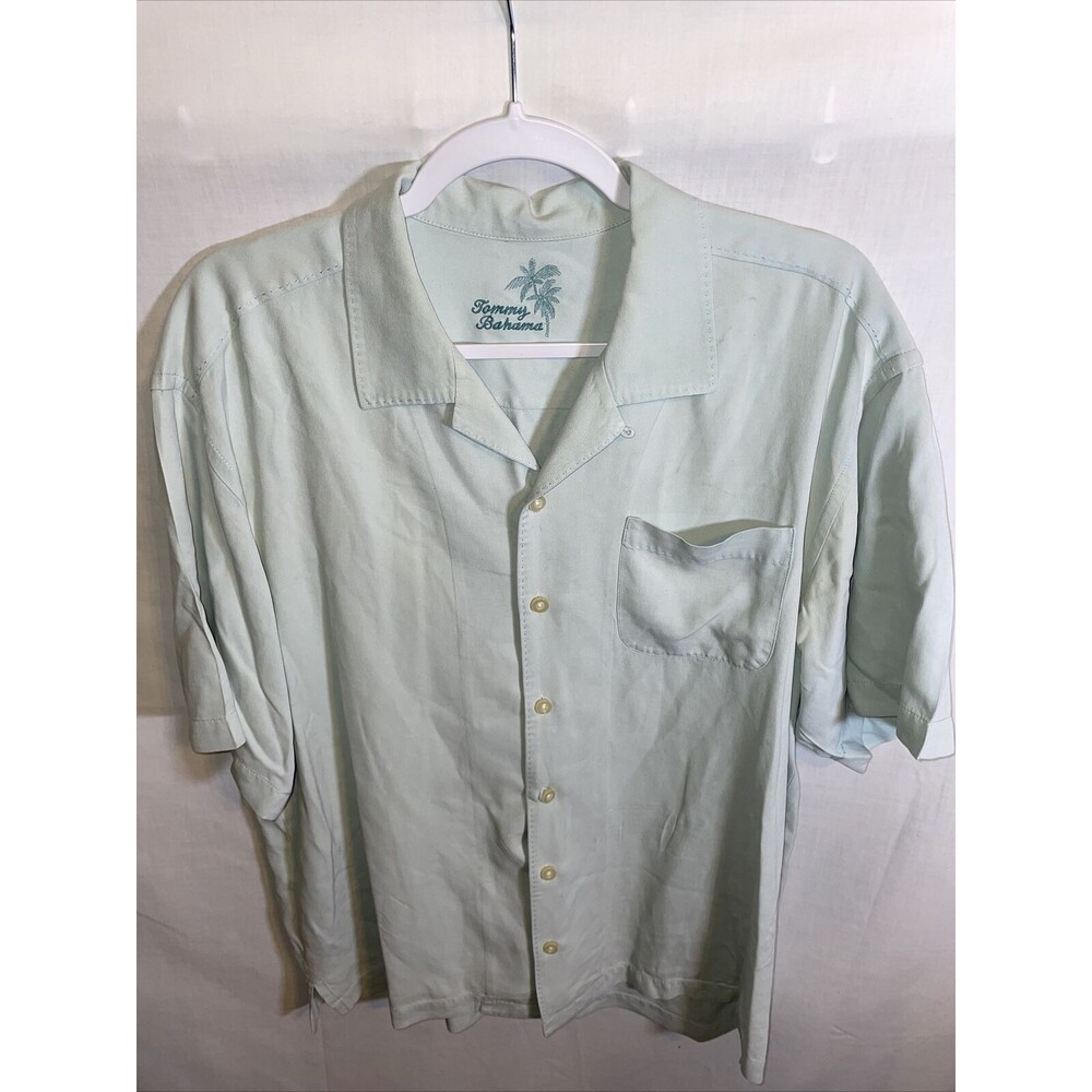 Tommy Bahama Casual Shirt Men’s Size Large Mint Green Short Sleeve Button Up